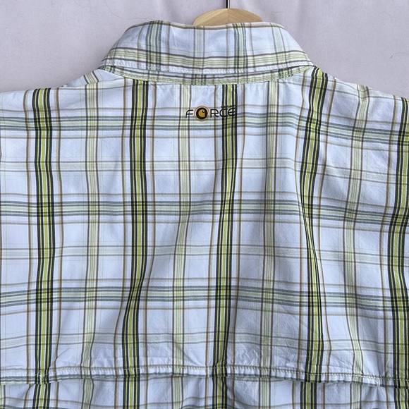 Carhartt Mens Large Green Plaid Vented Fishing Hiking Work Shirt Button Down - Picture 11 of 15